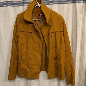 H&M Women's Golden Double-Breasted Pea Coat